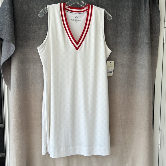 NWT Tuckernuck White and Retro Red Suzanne Tennis Dress. Size XL - Picture 4 of 7